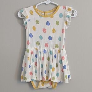 Kyte Baby Spring Egg Bamboo Short Sleeve Bodysuit Twirl Dress - 18/24 Months